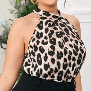 Bundle of two cheetah print tops. Plus size 18. Gently used.